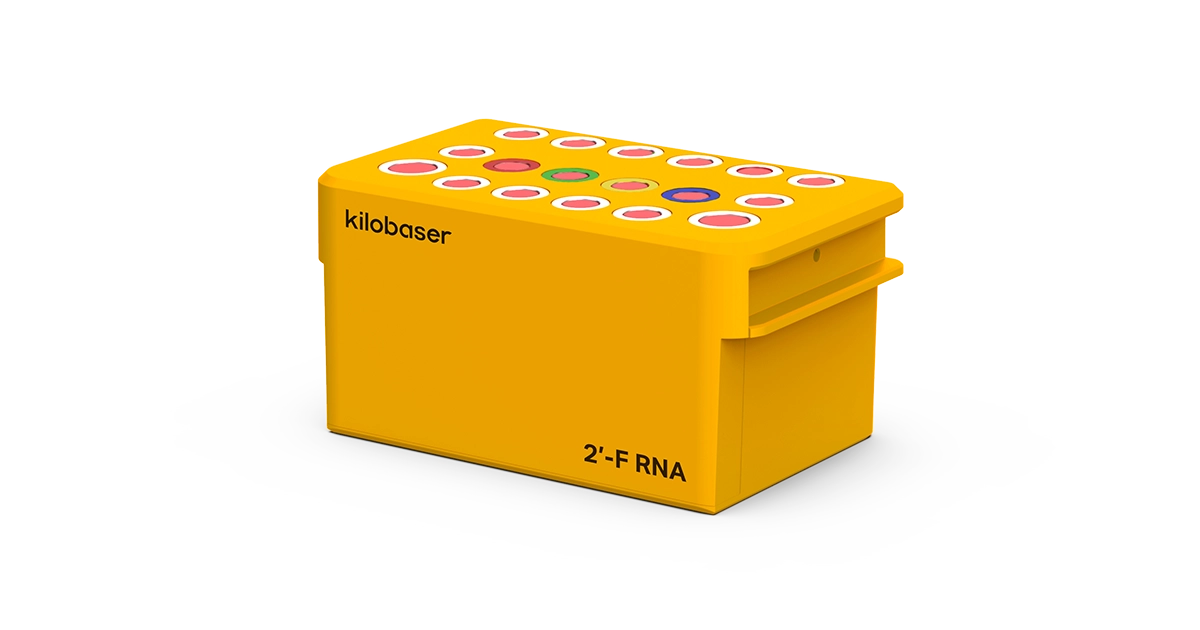 2'-F RNA reagent cartridge for Kilobaser one-XT personal DNA & RNA synthesizer.
