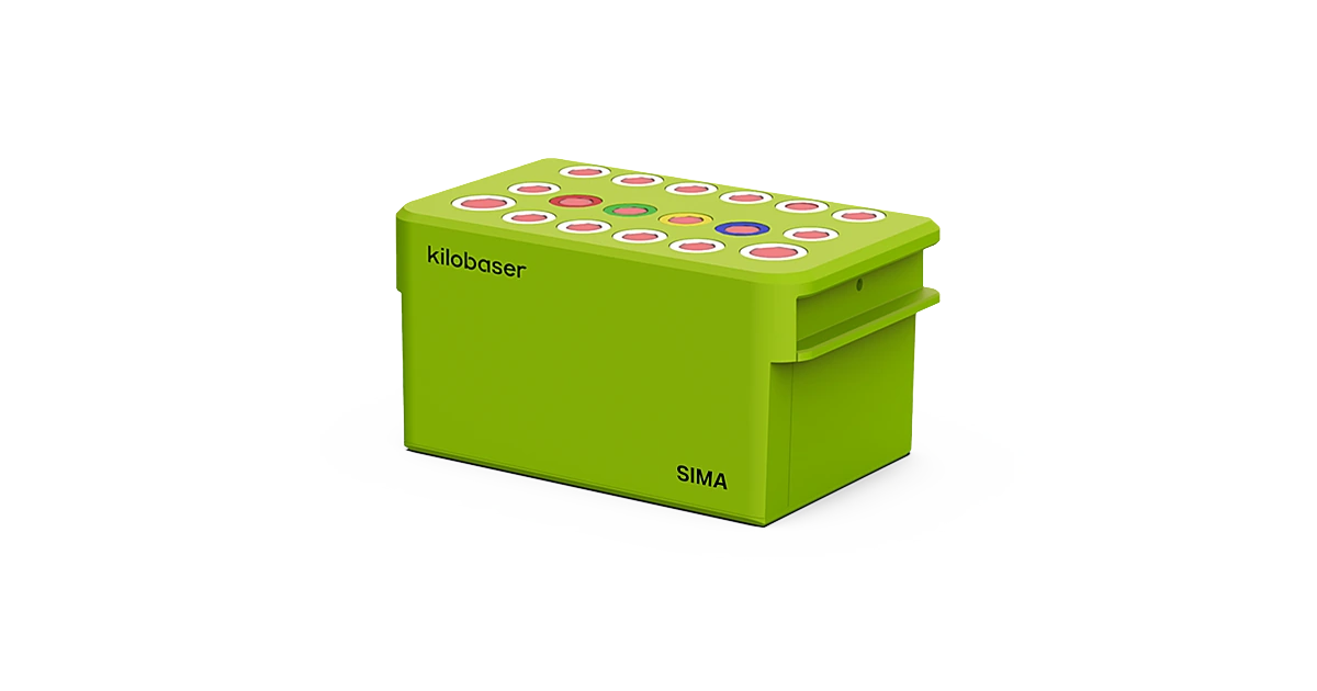 SIMA DNA reagent cartridge for Kilobaser One-XT personal DNA & RNA synthesizer.